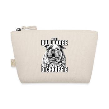 Meine BULLDOGGE fröhlich & dickköpfig Hund HUNDE - Bio-Täschchen - Natur - Vorne