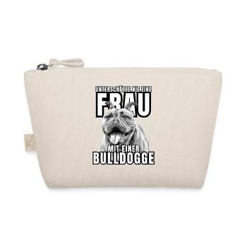 NEVER underestimate a woman with a bulldog dog dog - Organic Pouch - nature - Front