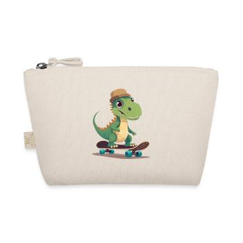 Dinosaure mignon équitation planche à roulettes - Trousse biologique - nature - Devant