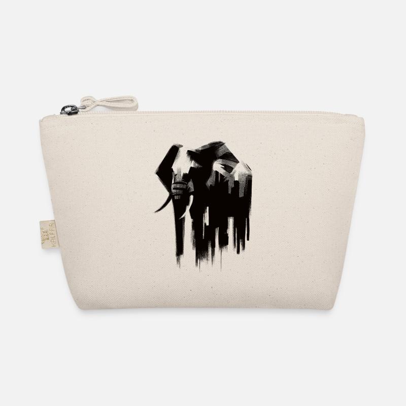 Elephant Charcoal Drawing Organic Pouch