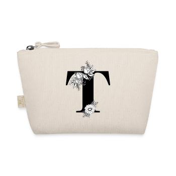Floral letter t black and white - Organic Pouch - nature - Front