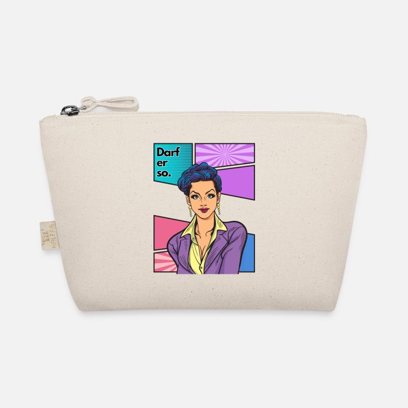 Darf er so Comic Stil mit Lady 1 Bio-Täschchen