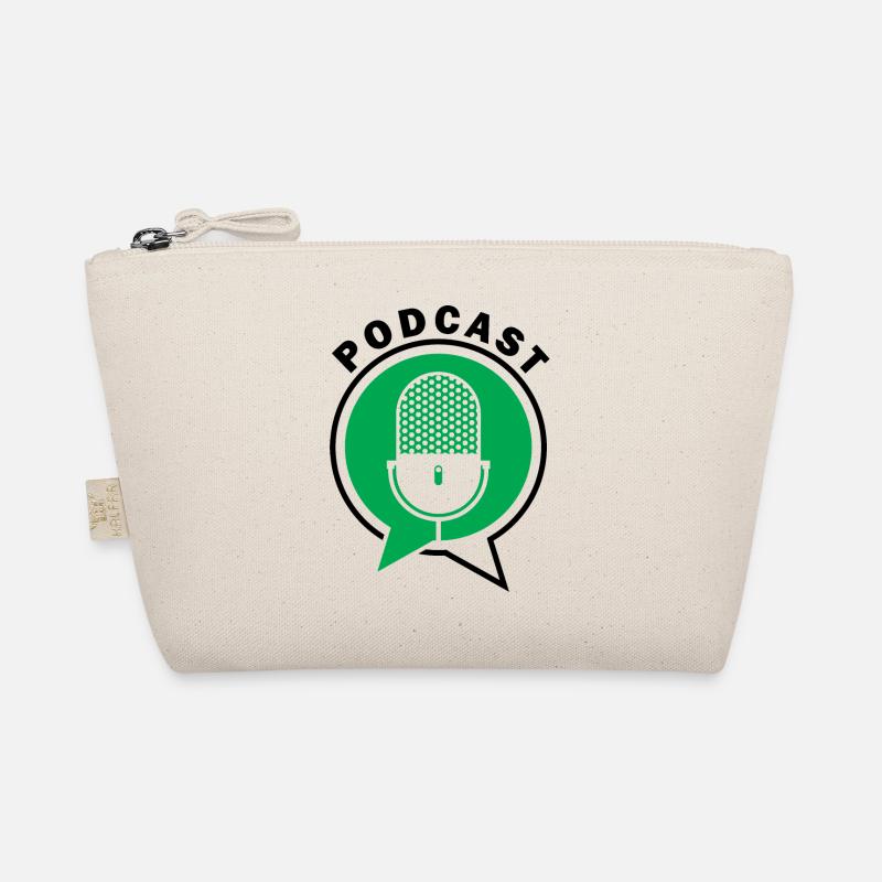 Podcast Microphone Speech Bubbles Organic Pouch