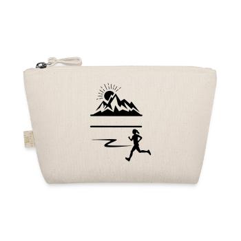 Runner Woman Mountains Banner - Organic Pouch - nature - Front