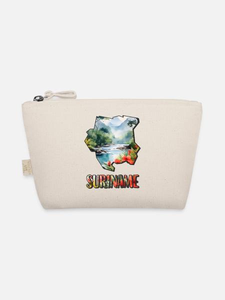 Aquarell Landkarte Suriname - Bio-Täschchen - Natur