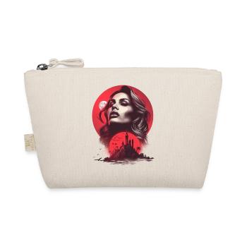 Femme regardant le château dans le ciel rouge - Trousse biologique - nature - Devant