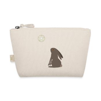 Magical Wiccan Hare and Pentacle Moon - Organic Pouch - nature - Front