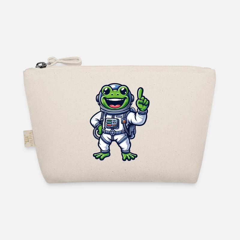 frog astronaut cool grinning space universe Organic Pouch