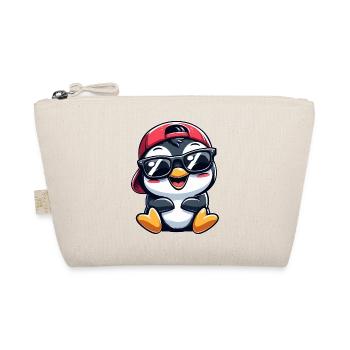 Cooler Pinguin mit Sonnenbrille Cartoon Stil - Bio-Täschchen - Natur - Vorne