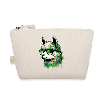 Alpaka mit Brille - Bio-Täschchen - Natur - Vorne