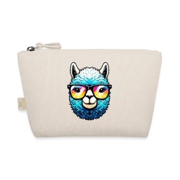 Alpaca with Sunglasses - Organic Pouch - nature - Front