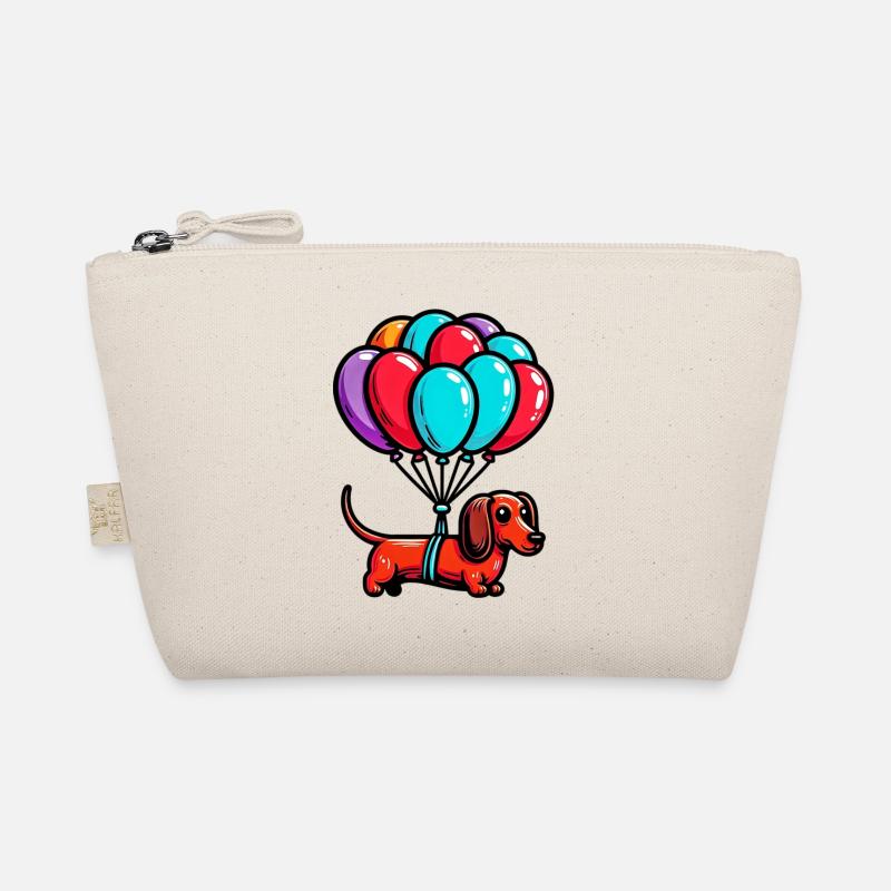Dachshund Dog with Balloons Organic Pouch
