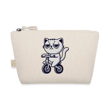 Funny Cat Bicycle Boring Cat On Bike - Organic Pouch - nature - Front
