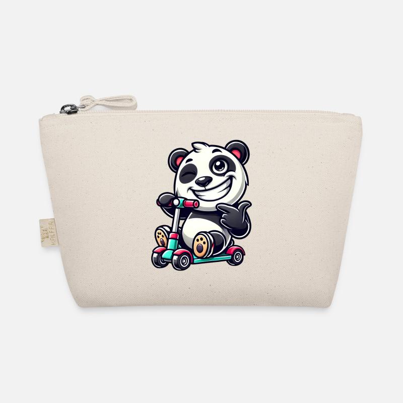 Panda Roller Scooter Cartoon Cool Bio-Täschchen