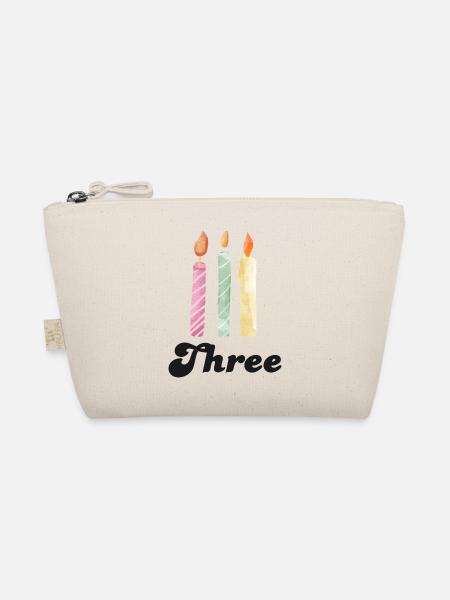 3rd Anniversary Candle - Organic Pouch - nature - Front