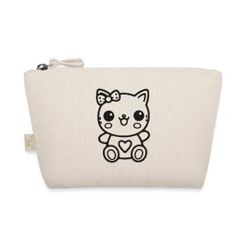 Chaton kawaii avec cœur - Trousse biologique - nature - Devant
