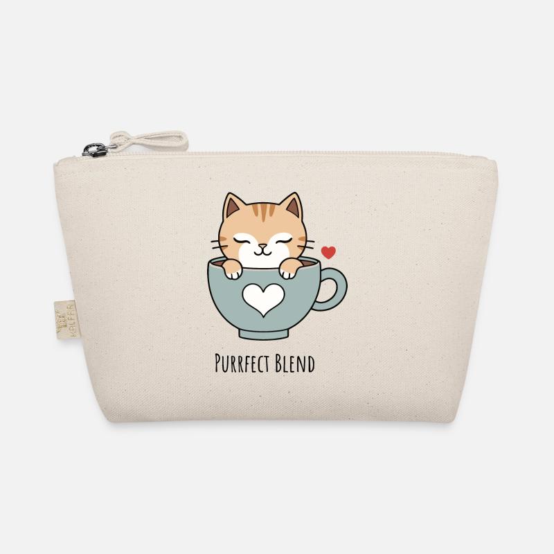 Katzenliebe in der Teetasse - Bio-Täschchen - Natur