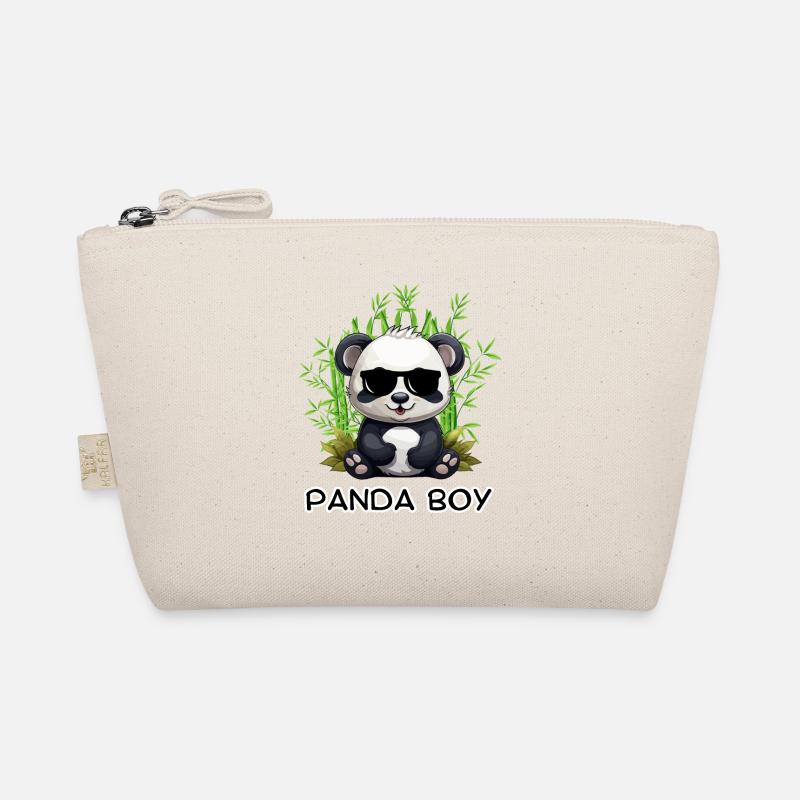 Panda Boy: Panda Design mit Brille Bio-Täschchen
