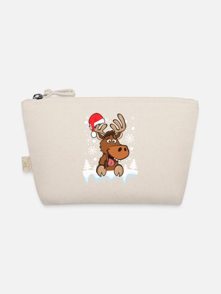 Cooles Rentier Weihnachtsmütze Schnee Weihnachten - Bio-Täschchen - Natur