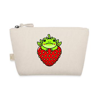 Kawaii Frog in Strawberry – Funny Cartoon Animal - Organic Pouch - nature - Front