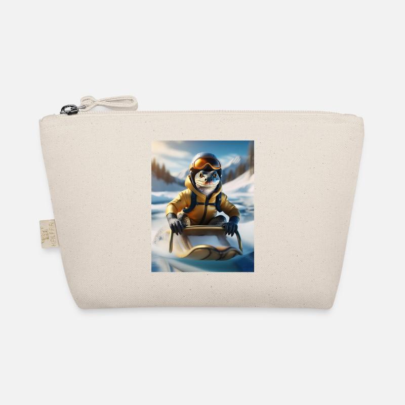 A lizard on a sleigh ride Organic Pouch