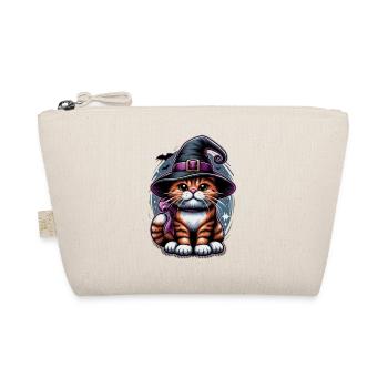 Cat Witch Hat Halloween – Motif for Cat Fans - Organic Pouch - nature - Front