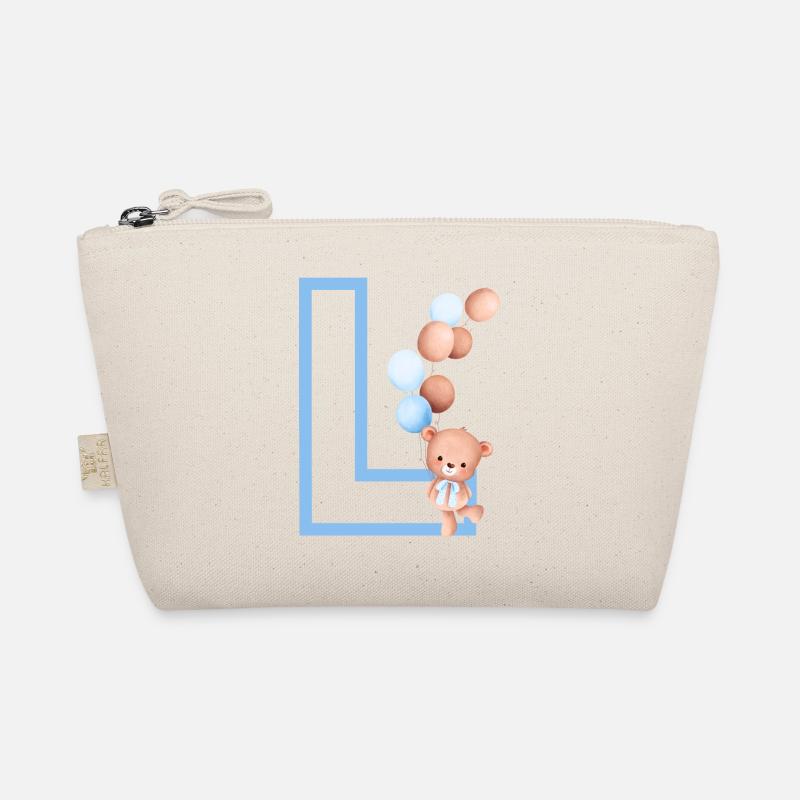 Blauer Buchstabe L Bär Bio-Täschchen