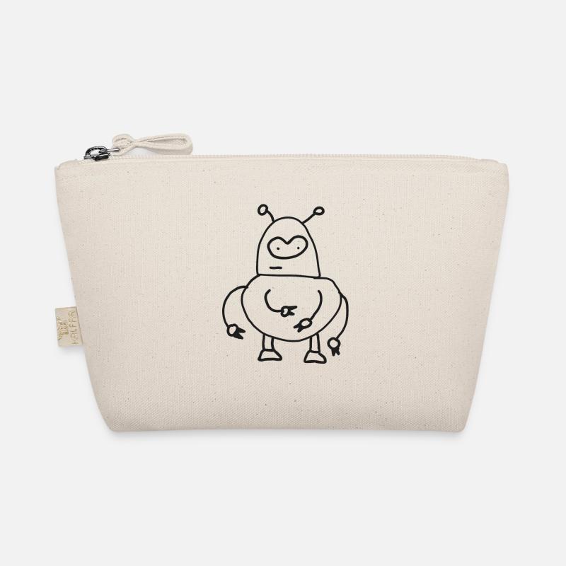 Cuddly Alien Robot Doodle Organic Pouch