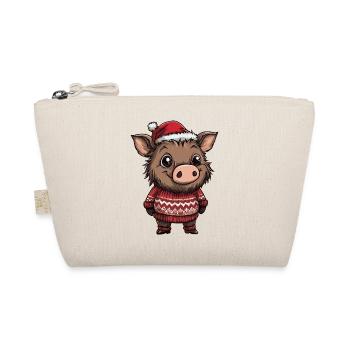 Pig Christmas Wild Boar - Organic Pouch - nature - Front