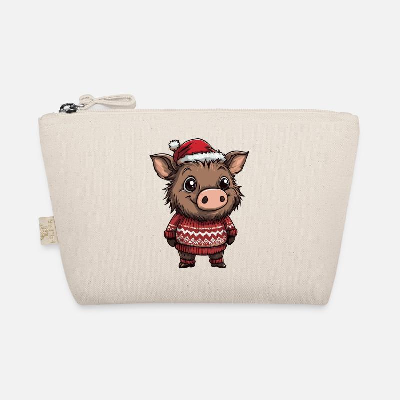 Schwein Weihnachten Wildschwein Bio-Täschchen