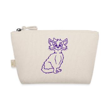 Cute Girl Cat Pretty Bow Woman Female - Organic Pouch - nature - Front