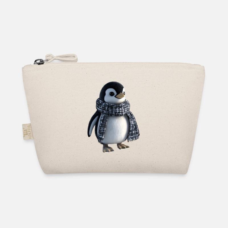 Lustiger Pinguin mit einem Schal Bio-Täschchen