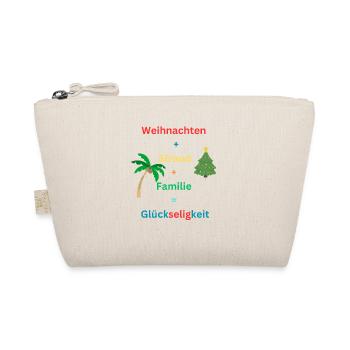 Weihnachten Strand Familie, Lustiges Weihnachten - Bio-Täschchen - Natur - Vorne