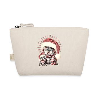 Christmas Bulldog Duo - Organic Pouch - nature - Front