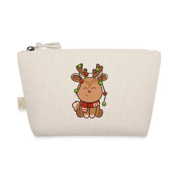 Mignon renne avec des guirlandes lumineuses - Trousse biologique - nature - Devant