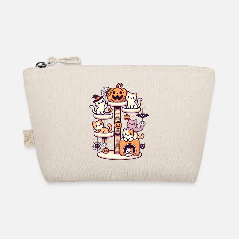 Halloween Cat Tree with Cute Kittens Organic Pouch