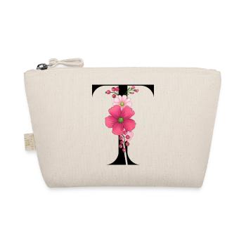 Elegant letter 'T' with flowers - Organic Pouch - nature - Front