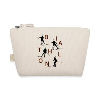 Biathlon Fan Apparel - Bold Winter Sports Graphic - Organic Pouch - nature - Front