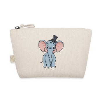 Adorable éléphant de bande dessinée bleu avec chapeau - Trousse biologique - nature - Devant