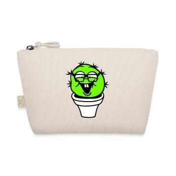Kaktus Nerd Gesicht Stachelig Hornbrille Cool Geek - Bio-Täschchen - Natur - Vorne