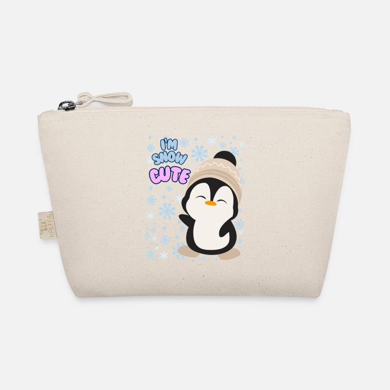 Niedlicher Winter-Pinguin-Pullover für Damen, ich bin schneeweiß süß - Bio-Täschchen - Natur