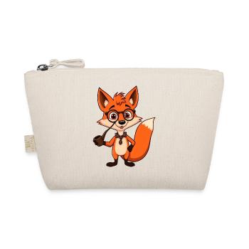 Witziger Fuchs mit Brille: Selbstbewusster Cartoon-Stil - Bio-Täschchen - Natur - Vorne