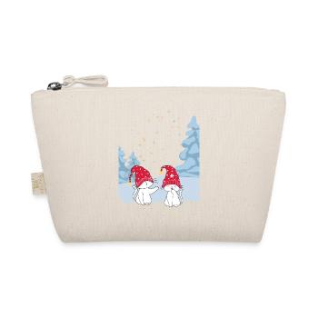 Sweet Winter Cats Love - Cat Love in the Snow - Organic Pouch - nature - Front