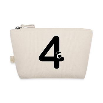 Number Four 4 Kids Birthday Learn Math - Organic Pouch - nature - Front
