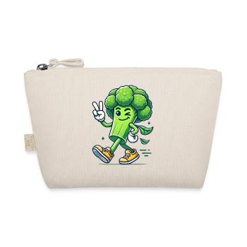 Cool Walking Broccoli Cartoon Design - Organic Pouch - nature - Front