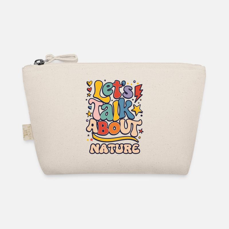 Lassen Sie uns über die Natur im farbenfrohen Retro-Stil sprechen Bio-Täschchen
