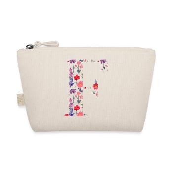 Personalisierter Blumenbuchstabe f - Geschenkidee - Bio-Täschchen - Natur - Vorne