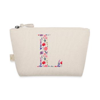 Personalized floral letter l - gift idea - Organic Pouch - nature - Front