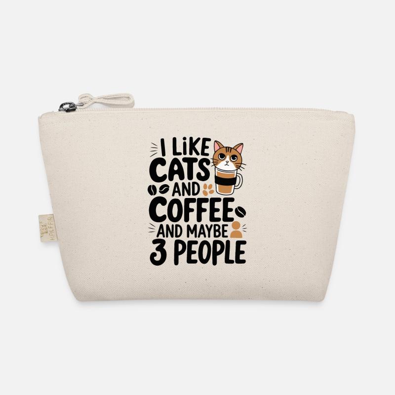 Katzen Kaffee Lustiges Statement - Bio-Täschchen - Natur