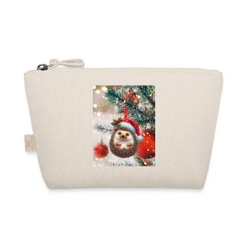 Weihnachtlicher Igel: Süßer Weihnachts-Look - Bio-Täschchen - Natur - Vorne
